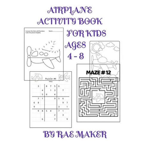 Airplane Activity Book for Kids Ages 4 - 8