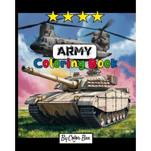 Army Coloring Book: Military Design Coloring Book For Kids 4-8, Tanks, Helicopters, Soldiers, Guns, Navy, Planes, Ships, Helicopters - Paperback