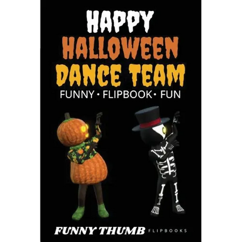 Happy Halloween Dance Team Funny Flipbook: Jack-o-lantern and Skeleton Dancing Animation Flipbook