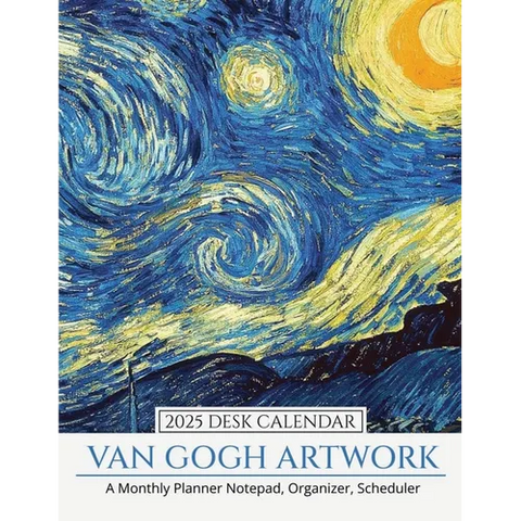 2025 Desk Calendar Van Gogh Artwork: A Monthly Planner Notepad, Organizer, Scheduler