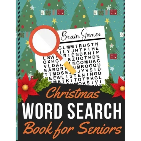 Christmas Word Search Book for Seniors: Holiday themed word search puzzle book Puzzle Gift for Word Puzzle Lover Brain Exercise Game