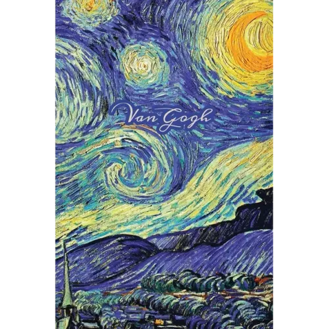 Van Gogh: Starry Night Painting, Hardcover Journal Writing Notebook Diary with Dotted Grid, Lined, Blank, Vintage Paper Style Pages