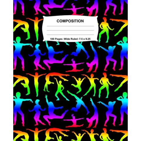 Composition Notebook: Gymnastics Rainbow Neon Notebook Wide Ruled 100 Pages 7.5 x 9.25