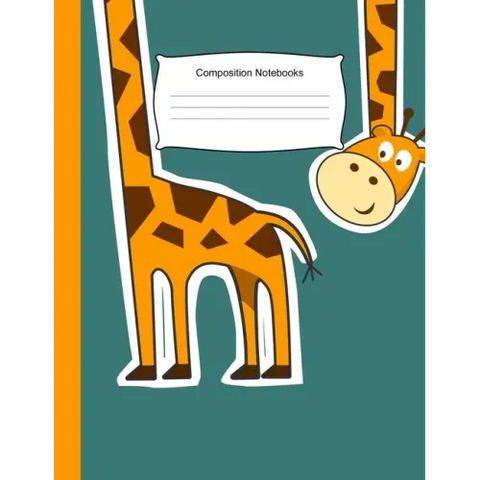 Composition Notebooks: 8.5 x 11,100 Wide Ruled Line Paper, Cute School Notebook, School Composition Notebooks, Back to school, Giraffe