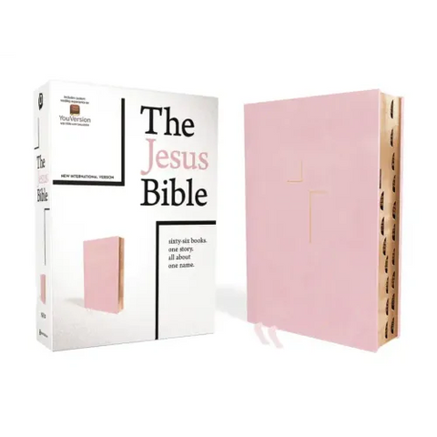 The Jesus Bible, NIV Edition, Leathersoft Over Board, Pink, Indexed, Comfort Print