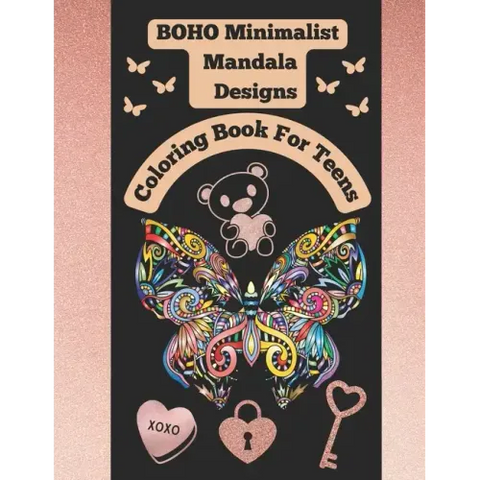 Boho Minimalist Mandala Designs - Coloring Book for Teens