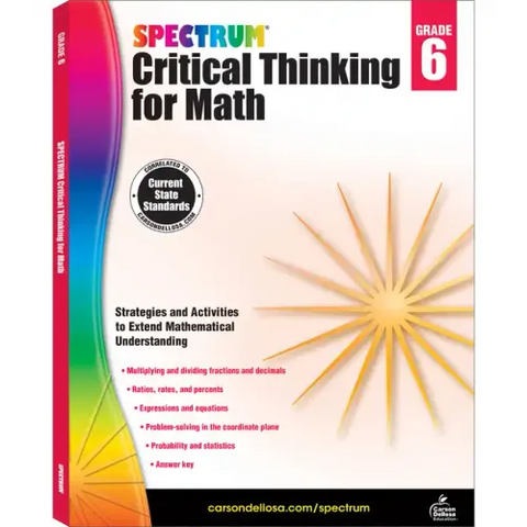 Spectrum Critical Thinking for Math, Grade 6: Volume 48