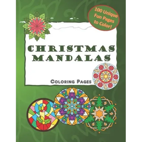 Christmas Mandalas Coloring Pages: Mandala Coloring Book for Kids and Adults