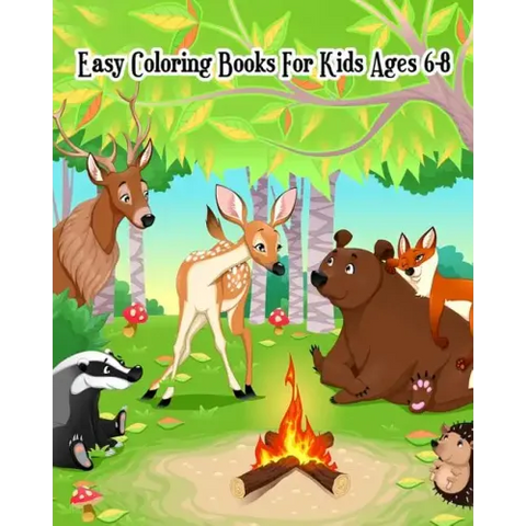 Easy Coloring Books For Kids Ages 6-8: Coloring & Activities (Mazes, Counting, Find Two Same Pictures, Find The Differences Games & Dot To Dot For Kid