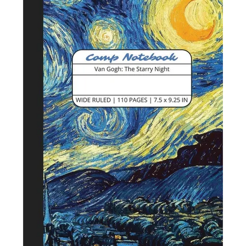 Comp Notebook: Van Gogh The Starry Night Wide Ruled Composition Notebook Journal for Students, College, School, Office, Work