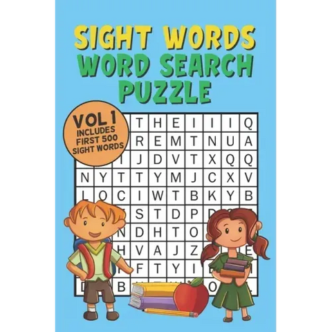 Sight Words Word Search Puzzle Vol 1: With 50 Word Search Puzzles of First 500 Sight Words, Ages 4 and Up, Kindergarten to 1st Grade, Activity Book fo