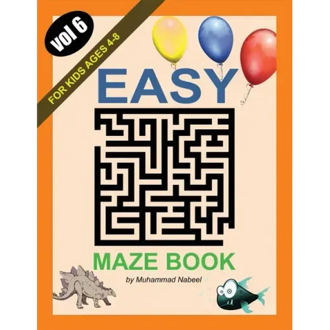 Easy Maze Book for Kids Ages 4-8 - Vol 6: Maze Puzzles Activity Workbook for Children