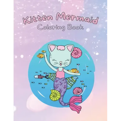 Kitten Mermaid: Coloring Book for Kids