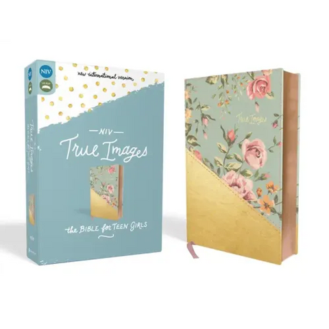 NIV, True Images Bible, Imitation Leather, Blue/Gold: The Bible for Teen Girls