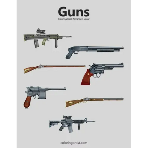 Guns Coloring Book for Grown-Ups 2