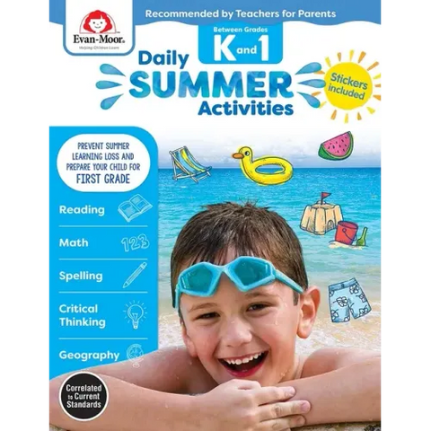 Daily Summer Activities: Between Kindergarten and 1st Grade, Grade K - 1 Workbook