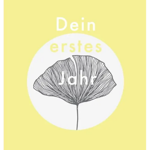 Dein erstes Jahr: Babyalbum beige gelb, zum Eintragen der schönsten Momente und Erinnerungen für unser erstes gemeinsames Jahr