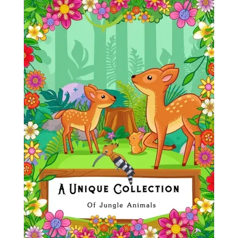 A Unique Collection Of Jungle Animals: Coloring Book for Kids, Adults and Seniors with Bad Eye Sight