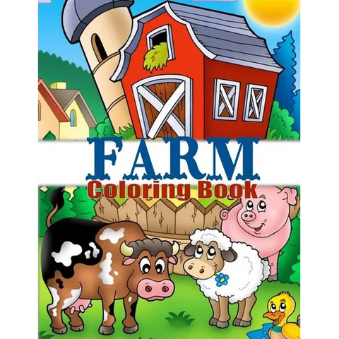 Farm Coloring Book: Cute Barnyard Coloring Book for Children: Easy & Educational Coloring Book with Farmyard Animals, Farm Vehicles & More