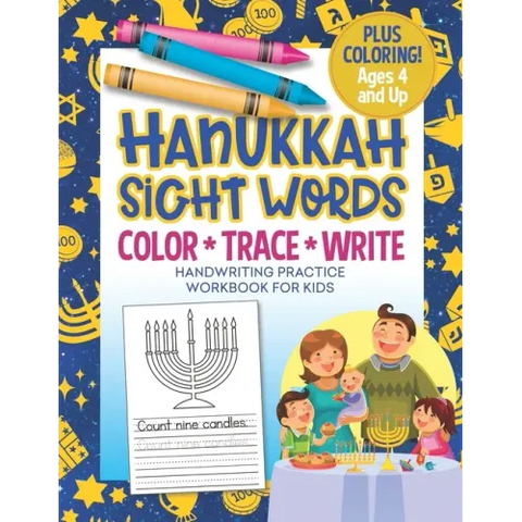 Hanukkah Sight Words Handwriting Practice Workbook for Kids: Coloring and Tracing Activity Book for Preschool