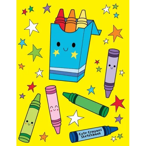 Cute Crayons Sketchbook: Jumbo Drawing Pad For Sketching, Doodling And Coloring