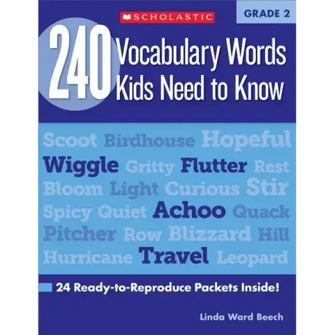 240 Vocabulary Words Kids Need to Know: Grade 2: 24 Ready-To-Reproduce Packets Inside!