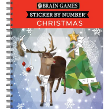 Brain Games - Sticker by Number: Christmas (28 Images to Sticker - Reindeer Cover): Volume 1 - Spiral