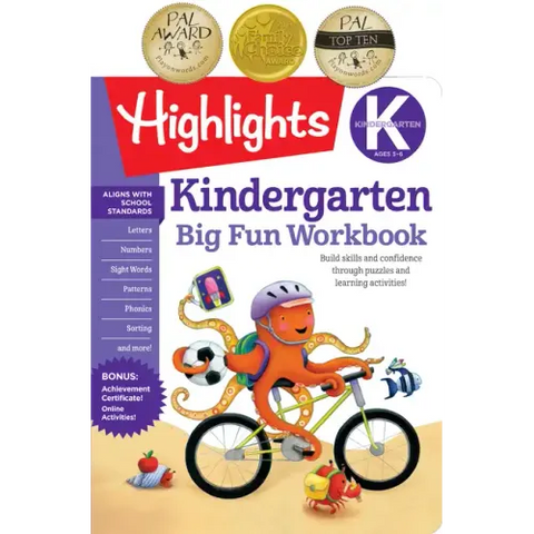 Kindergarten Big Fun Workbook: 256-Page Kindergarten Activity Book Full of Kindergarten Math, Reading, Writing Practice, Phonics, Puzzles and More