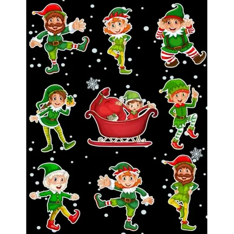 Christmas Holiday Sticker Album Dancing Elves: 100 Plus Pages For PERMANENT Sticker Collection, Activity Book For Boys and Girls - 8.5 by 11