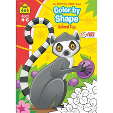 School Zone Color by Shape Animal Fun Workbook - Paperback