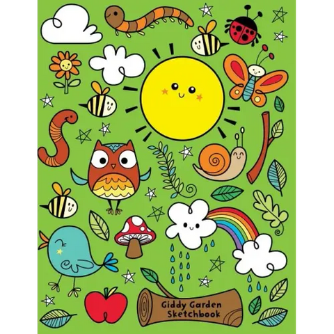 Giddy Garden Sketchbook: Jumbo Drawing Pad For Sketching, Doodling And Coloring