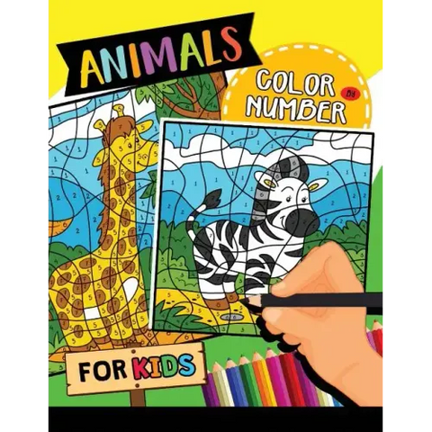 Animals Color by Number for Kids: Easy and Fun Activity Learning Workbook with Coloring Pages