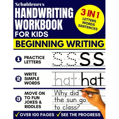 Handwriting Workbook for Kids: 3-in-1 Writing Practice Book to Master Letters, Words & Sentences