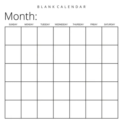 Blank Calendar: White Background, Undated Planner for Organizing, Tasks, Goals, Scheduling, DIY Calendar Book