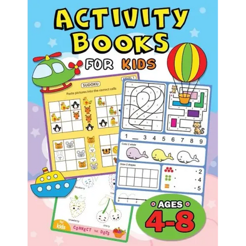 Activity books for kids ages 4-8: Easy and Fun Workbook for boys and Girls
