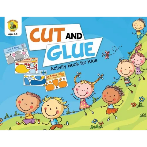 Cut and Glue Activity Book for Kids: Cut Out Cute Full Color Images of Animals, Vehicles and Plants (Ages 3-5)