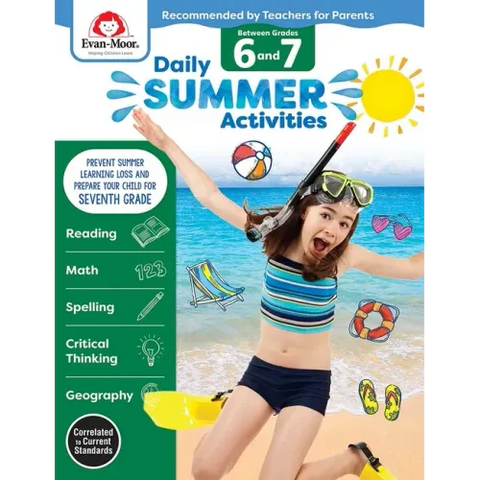 Daily Summer Activities: Between 6th Grade and 7th Grade, Grade 6 - 7 Workbook