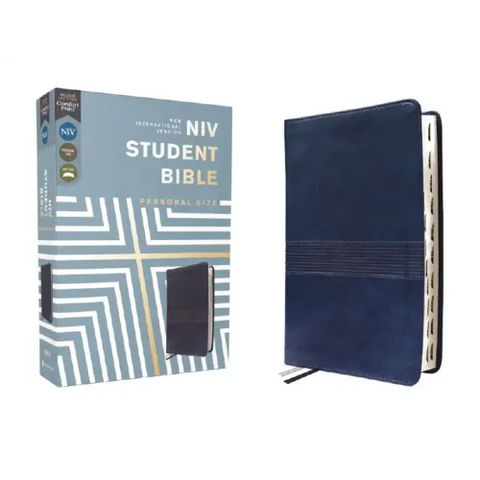 Niv, Student Bible, Personal Size, Leathersoft, Navy, Thumb Indexed, Comfort Print