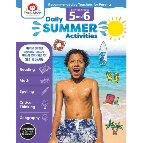 Daily Summer Activities: Between 5th Grade and 6th Grade, Grade 5 - 6 Workbook