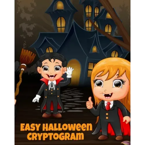 Easy Halloween Cryptogram: Cryptogram Puzzle Books For Kids With Answers - Crypto Grams For Families & Children - Perfect For Long Car Drives, Ai