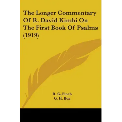 The Longer Commentary Of R. David Kimhi On The First Book Of Psalms (1919)
