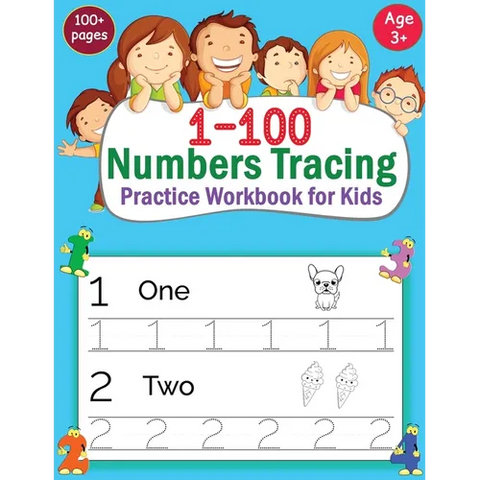 1-100 Numbers Tracing Practice Workbook for Kids
