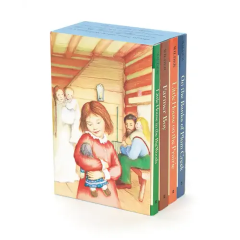 Little House 4-Book Box Set: Little House in the Big Woods, Farmer Boy, Little House on the Prairie, on the Banks of Plum Creek