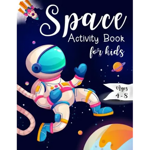 Space Activity Book for Kids Ages 4-8: Space Mazes Game, Cut and Glue Game and Coloring Page