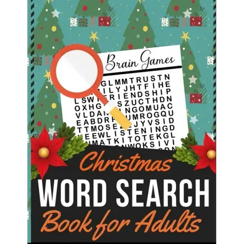 Christmas Word Search Book for Adults: Holiday themed word search puzzle book Puzzle Gift for Word Puzzle Lover Brain Exercise Game