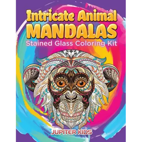 Intricate Animal Mandalas: Stained Glass Coloring Kit
