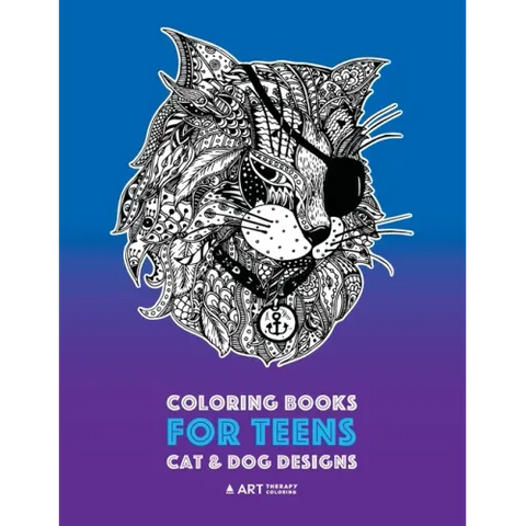 Coloring Books For Teens: Cat & Dog Designs: Detailed Zendoodle Animals For Relaxation; Advanced Coloring Pages For Older Kids & Teens; Stress R
