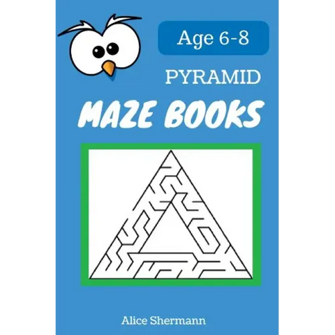Pyramid MAZE Book for Kids Ages 6-8: 50 Maze Puzzle Games to Boost Kids' Brain, Pocket Size 6x9 Inch, Large Print