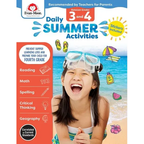 Daily Summer Activities: Between 3rd Grade and 4th Grade, Grade 3 - 4 Workbook