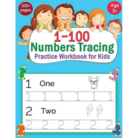 1-100 Numbers Tracing Practice Workbook for Kids
